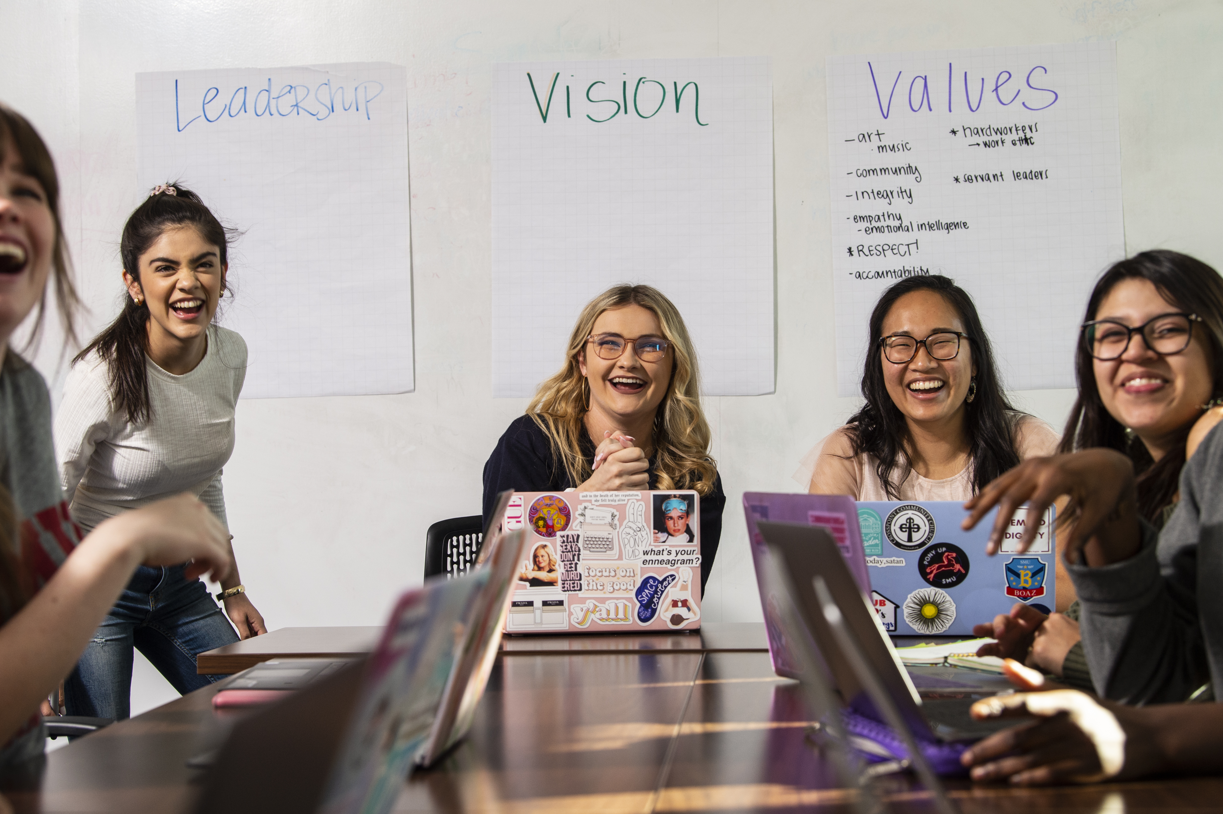 Students in a conference room