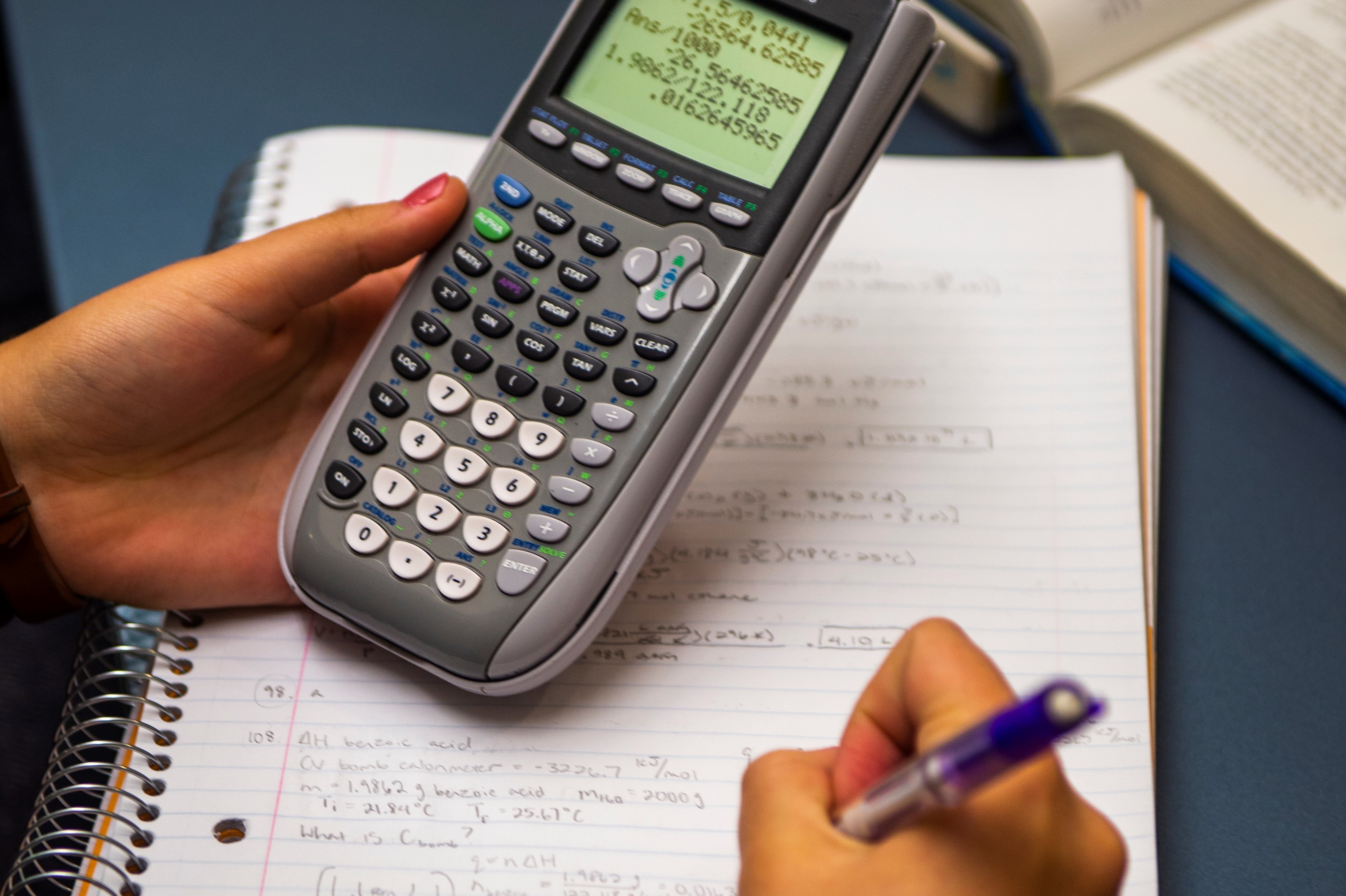 calculator and paper