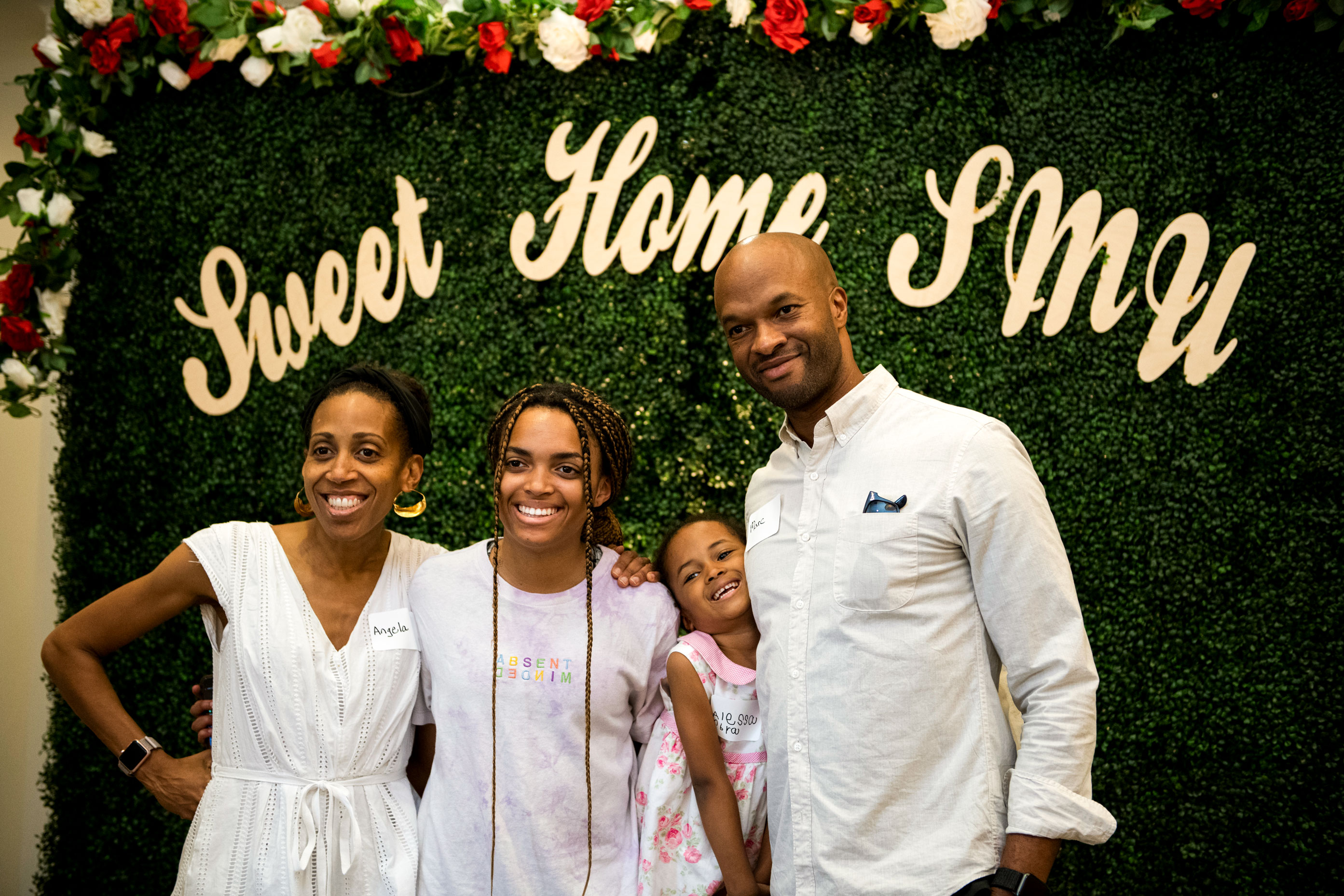 Parents and students gathering at family weekend