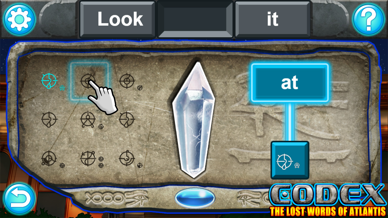 The Codex in use, learning sight words.