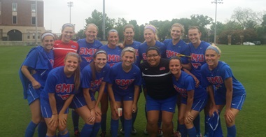 Teresa Solano with the SMU Women's Soccer Team