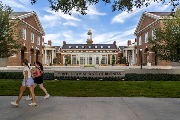 The David B. Miller Business Quadrangle is the recently expanded home of the Cox School of Business.