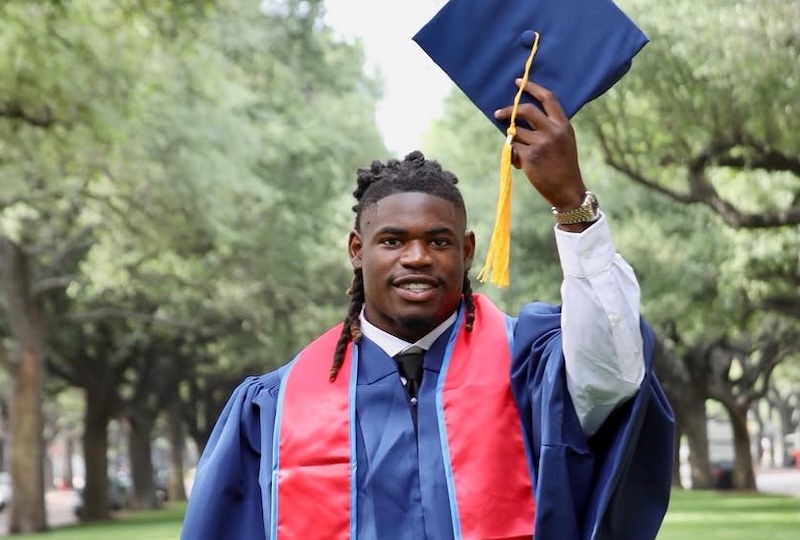 Isaiah Nwokobia attributes his success to the Sport Performance Leadership program at SMU.