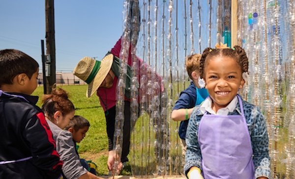 Students at Earth Day 2024 event at Dr. Elba and Domingo Garcia West Dallas STEM School