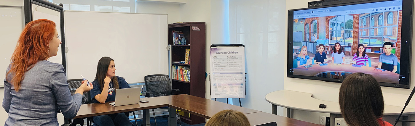 Mursion session with middle school students.