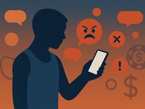 A research participant holding a Quest II controller.