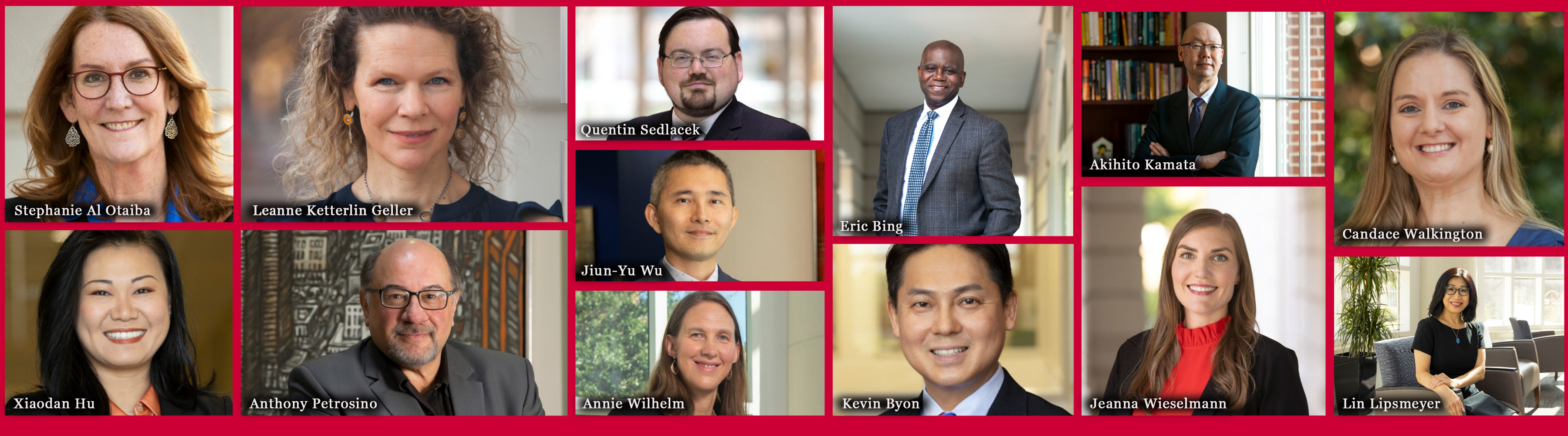 Simmons Research Professors: Stephanie Al Otaiba, Leanne Ketterlin Geller, Quentin Sedlacek, Eric Bing, Akihito Kamata, Candace Walkington, Xiaodan Hu, Anthony Petrosino, Annie Wilhelm, Jiun-Yu Wu, Kevin Byon, Jeanna Wieselmann, Lin Lipsmeyer