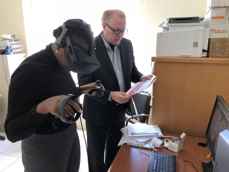 The Virtual Reality Surgery Simulator is a computer-based, interactive virtual reality program that runs on commercially available Oculus hardware.