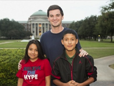  Young students in front of Dallas Hall