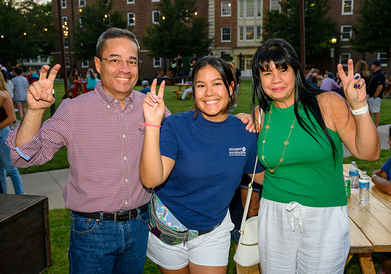 Photo of family during Family Weekend