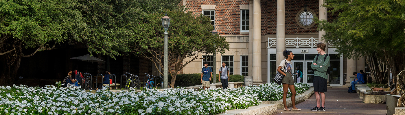 Students talking on campus