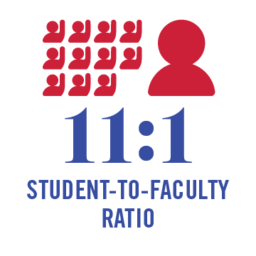 11:1 student to faculty ratio