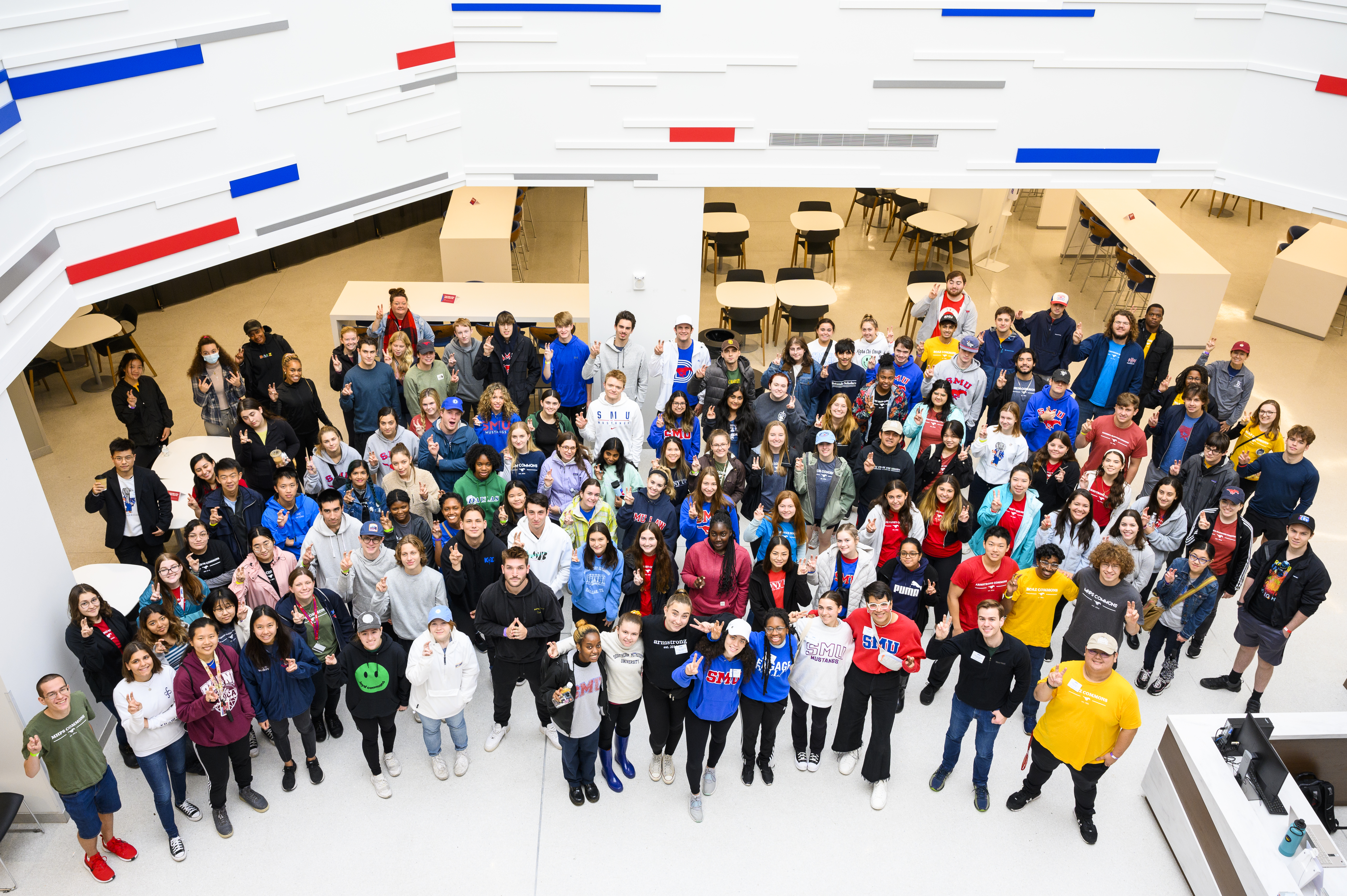 SMU students gather inside the Hughes Trigg Student Center for The Residential Commons fall service day, known as #1Day4Dallas
