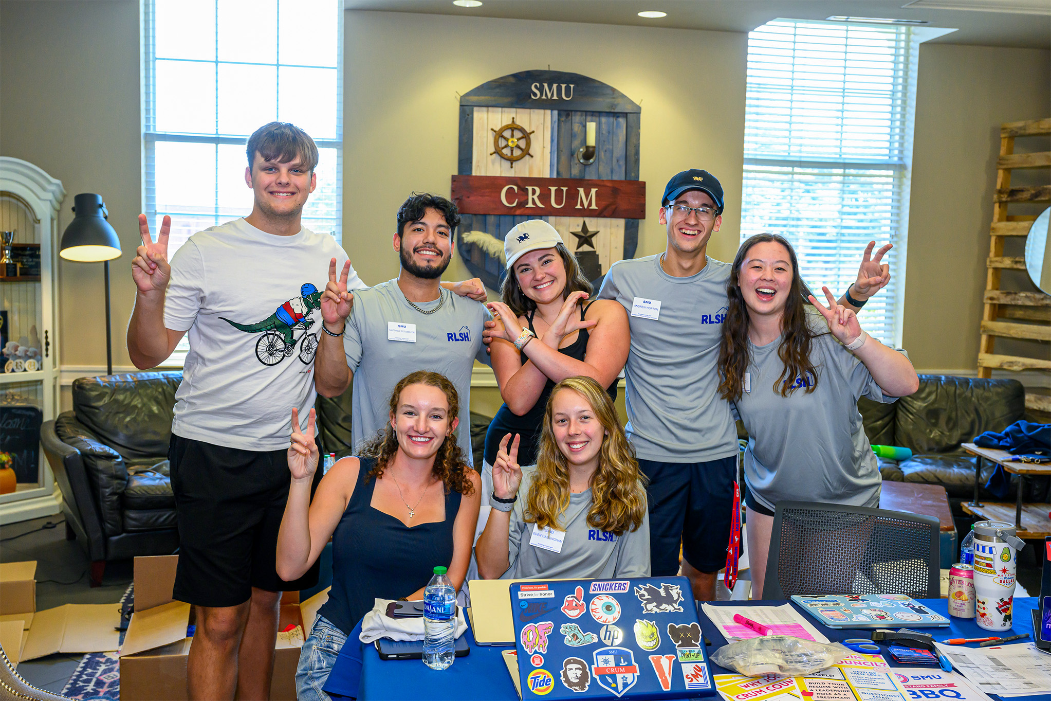 Student leaders in lobby of Crum Commons