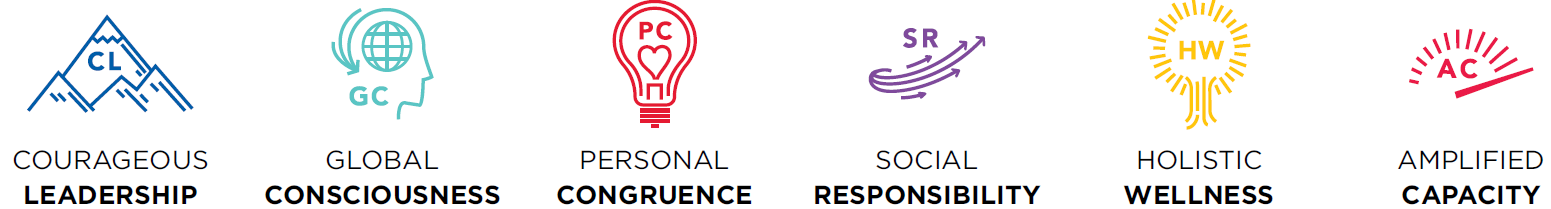 Key demonstrating the names and icons of each Student Affairs Learning Domain