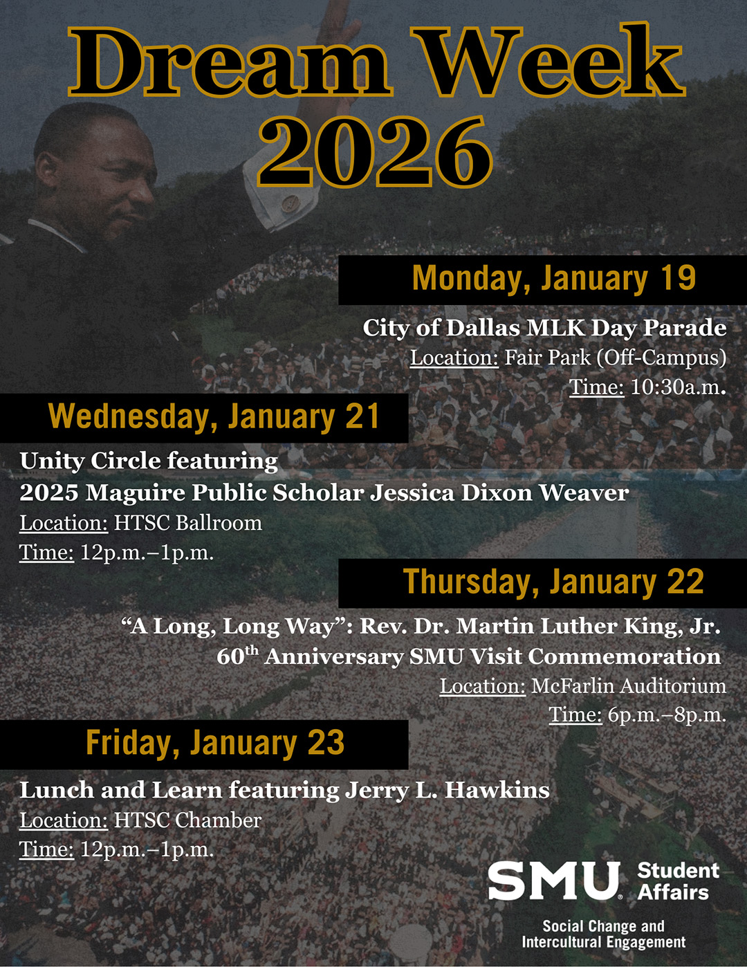 dream week 2026 schedule of events