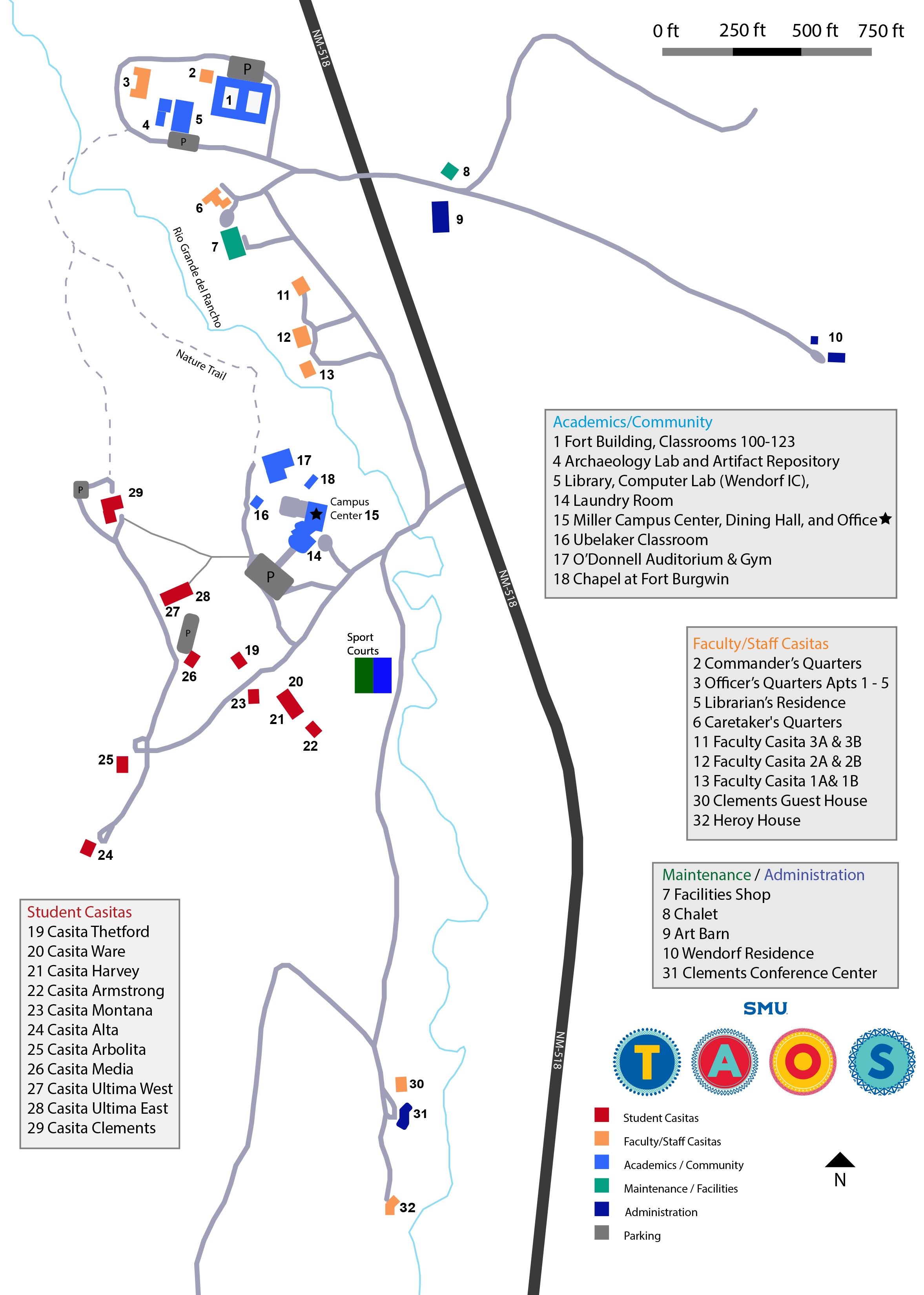 SMU Taos campus map 2024