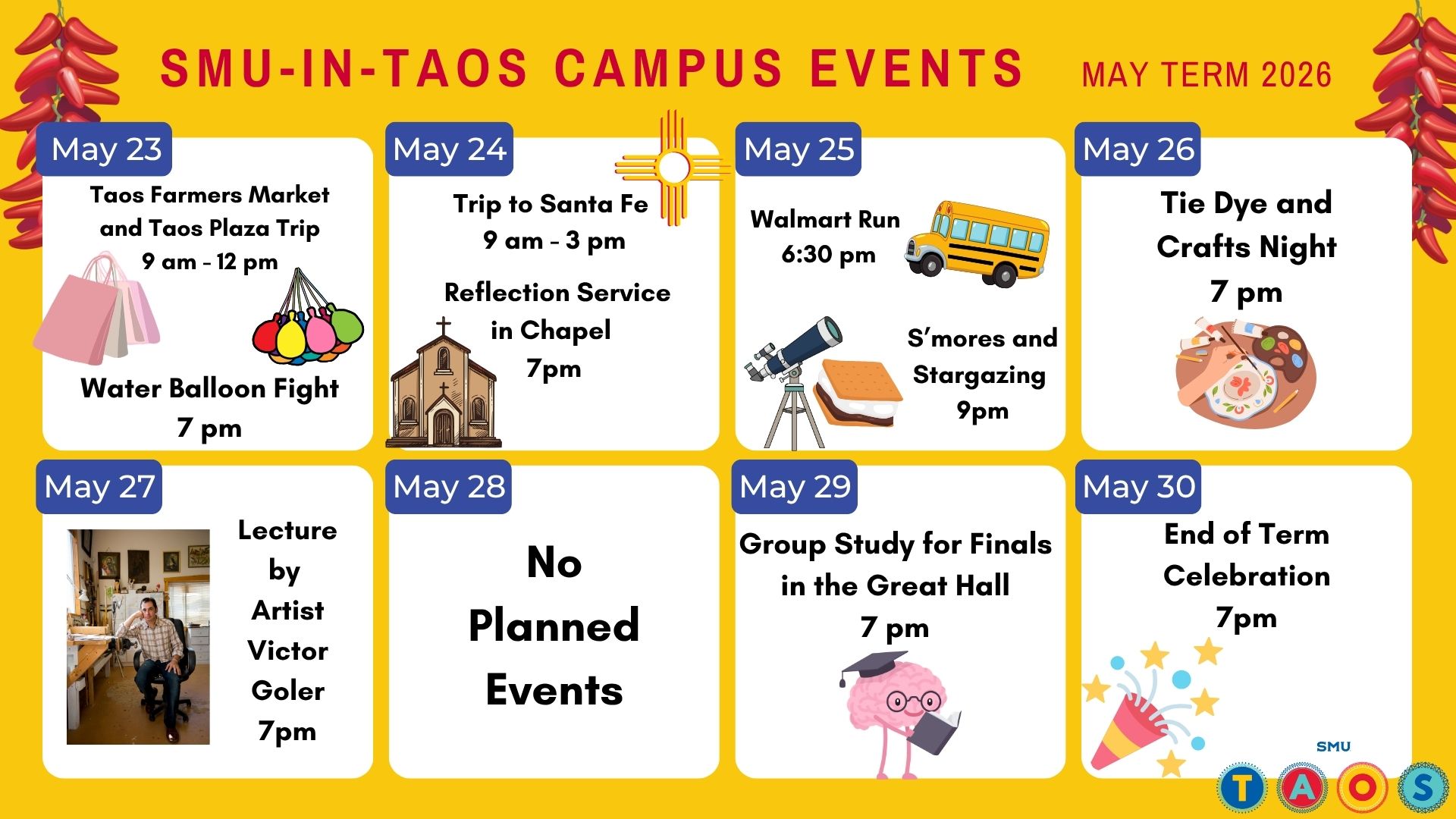 May Term 2026 Events Calendar Page 2