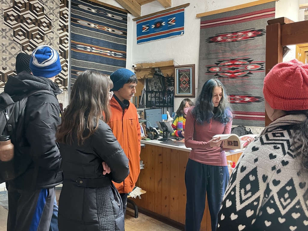 SMU Taos Students Learning about Textiles