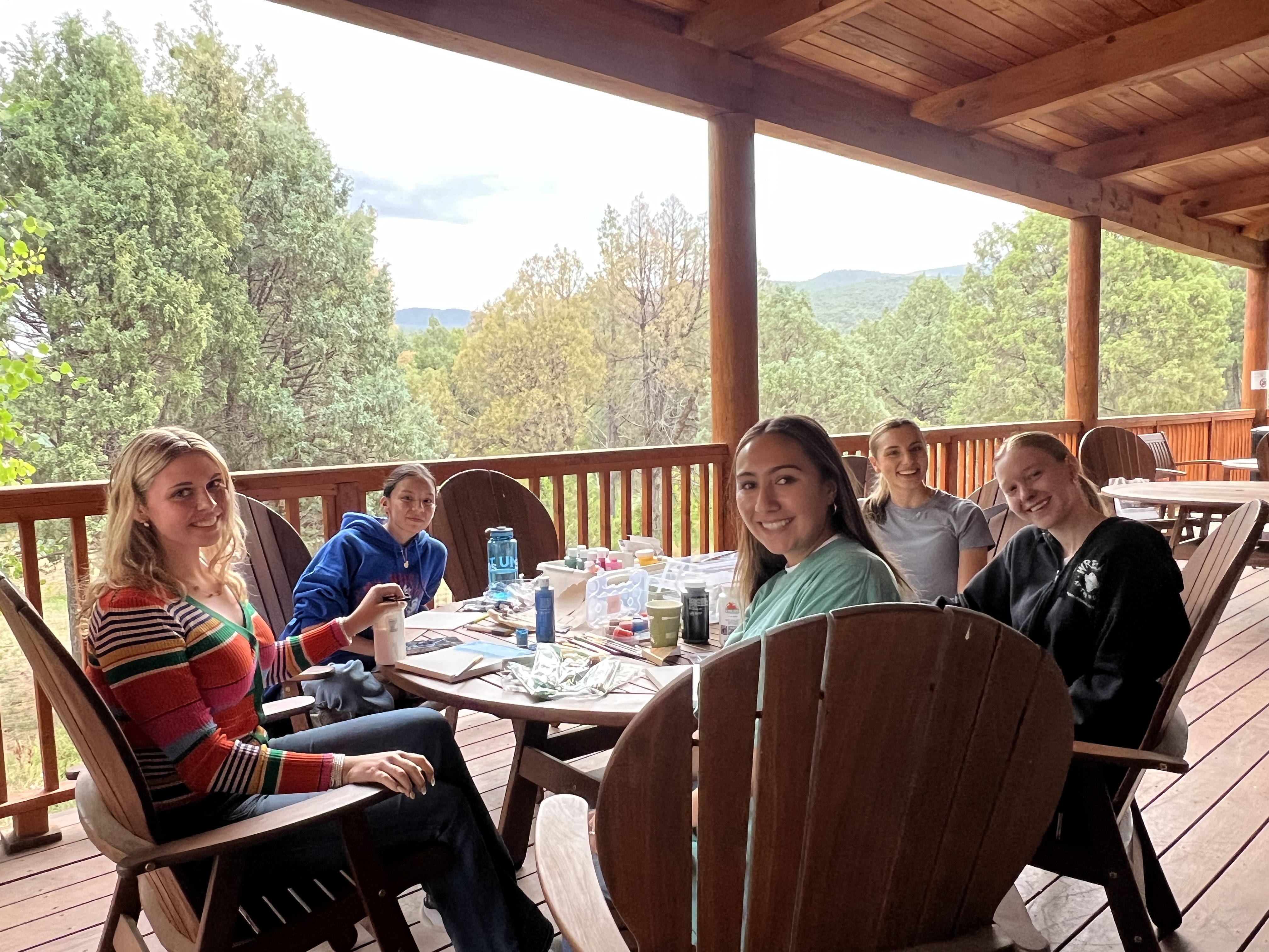 SMU Taos Students on Miller Center Patio