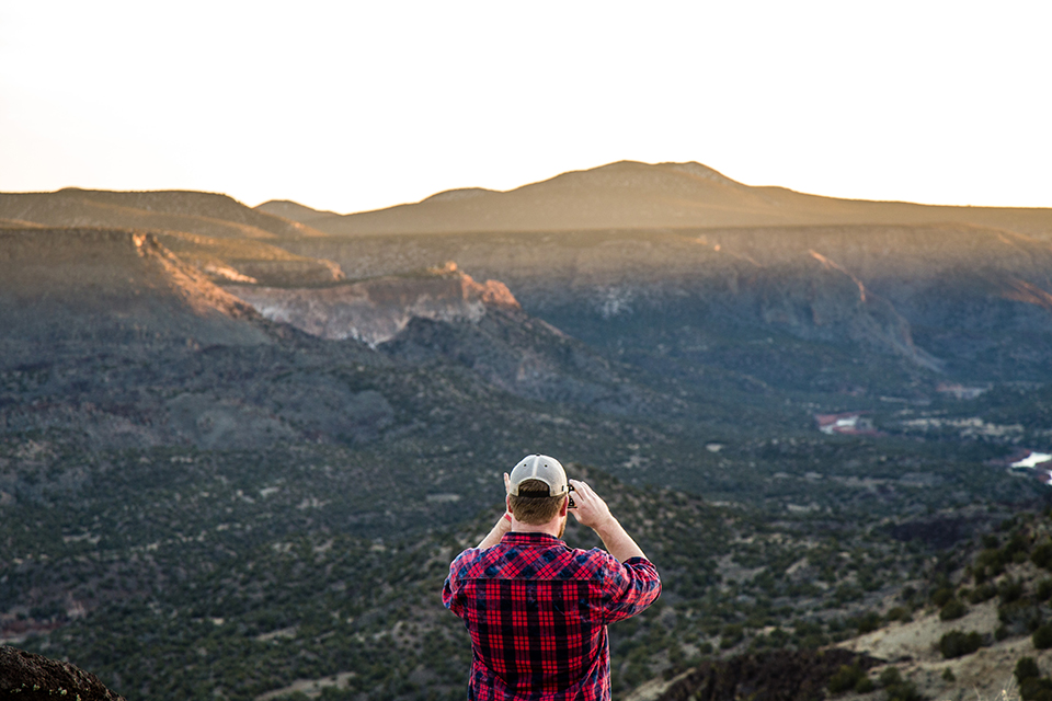 An SMU-in-Taos student watches wildlife down the hill.