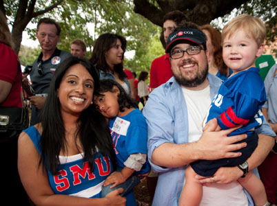 A familly at SMU Family Weekend