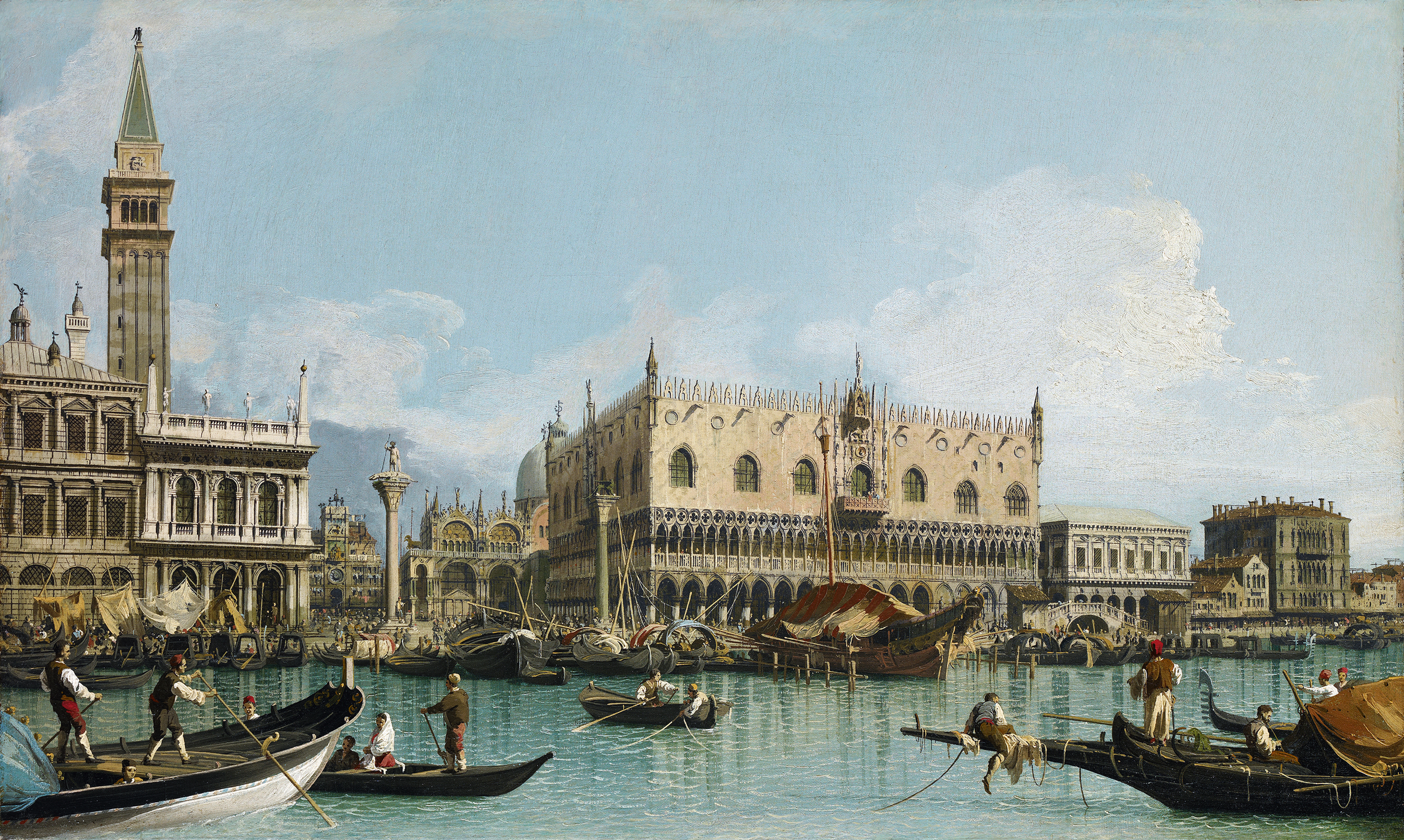 Giovanni Antonio Canal, called “Canaletto” (Italian, 1697-1768), The Pier of Venice Next to St. Mark’s Square, c. 1729. Oil on canvas. P678 – 11/2002, Archive Abelló Collection (Joaquín Cortés)