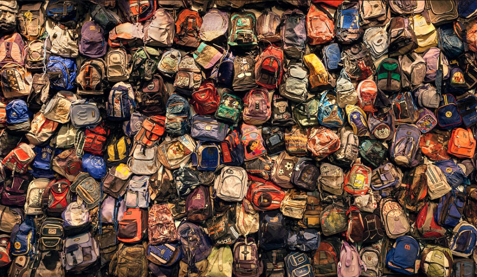 Backpack Wall by Richard Barnes