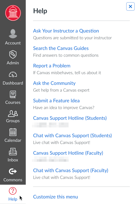 Getting Help with Canvas
