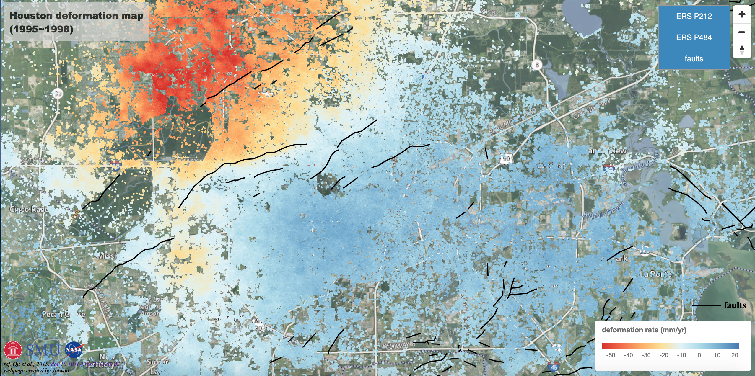 keywords: Gulf of Mexico, Gulf Coast, Land subsidence, Groundwater withdrawal, Wastewater injection, Hydrocarbon extraction, Sinkhole, Salt Dome, InSAR, Deformation mapping.