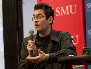 Photographer and environmental activist Chris Jordan at SMU on Jan. 27, 2009
