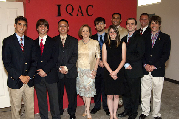 Engineering Innovation Competition contestants with Minnie Arnold Caruth. 