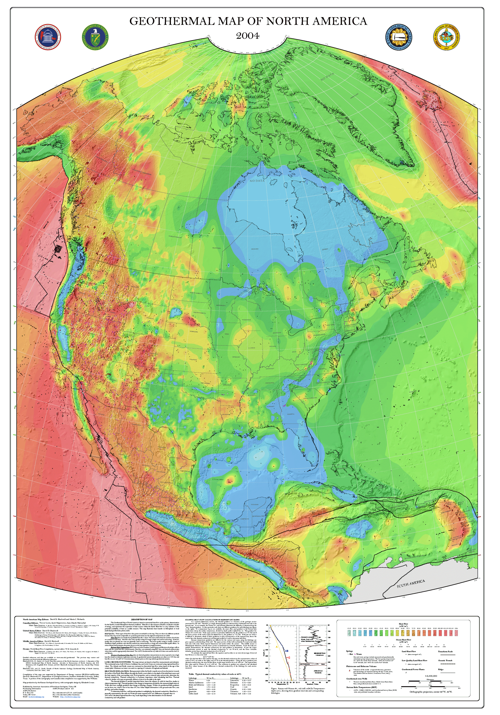 2004 Geothermal Map of North America
