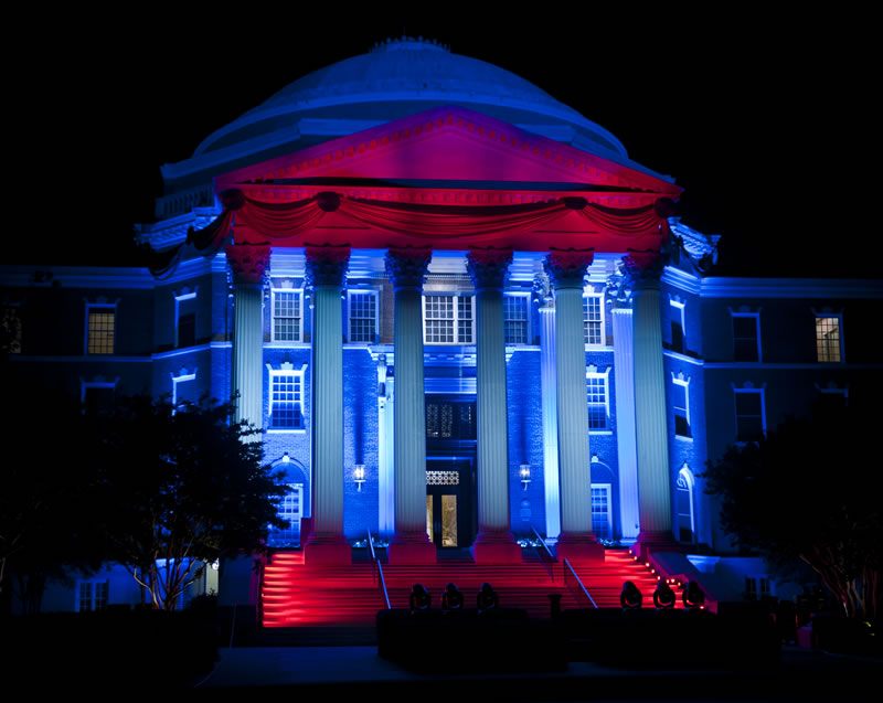 Lighting the Dome of Dallas Hall at SMU