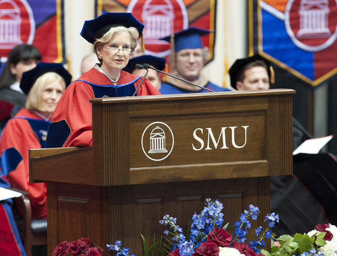 Caren Prothro speaks at SMU December 2012 Graduation