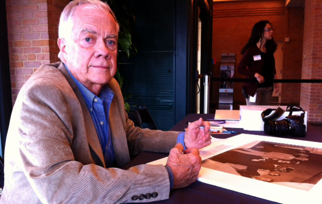 Bob Jackson with his photo of Jack Ruby shooting Lee Harvey Oswald