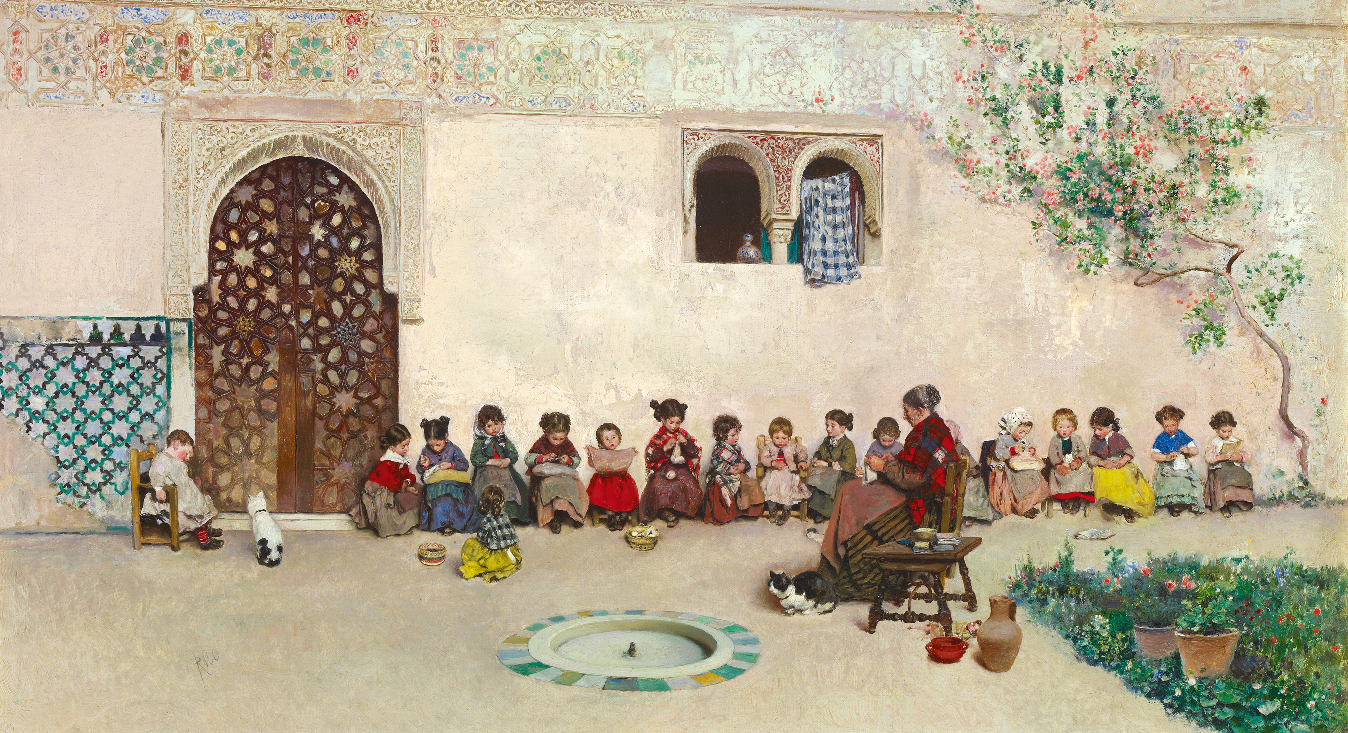 Martín Rico y Ortega (Spanish, 1833-1908), The School Patio, 1871. Oil on canvas. Private collection, Madrid