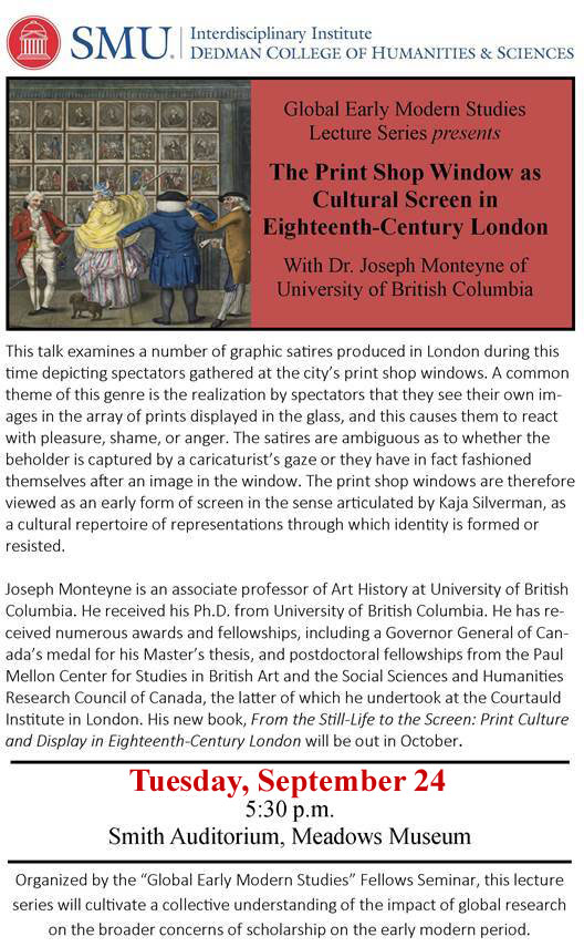 Joseph Monteyne lecture on 'The Print Shop Window as Cultural Screen in 18th Century London'