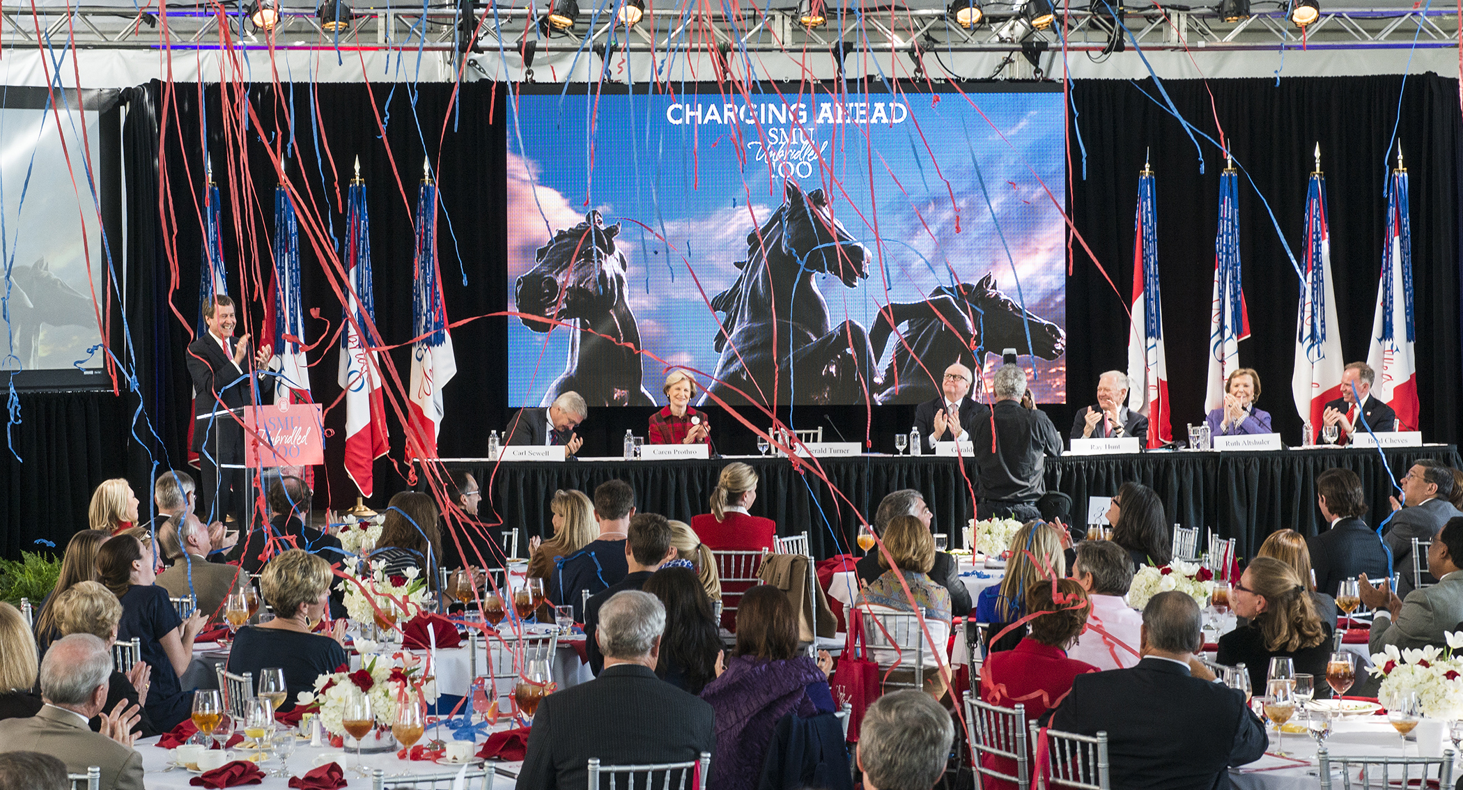 Confetti streamers at the 25 October 2013 gift announcement
