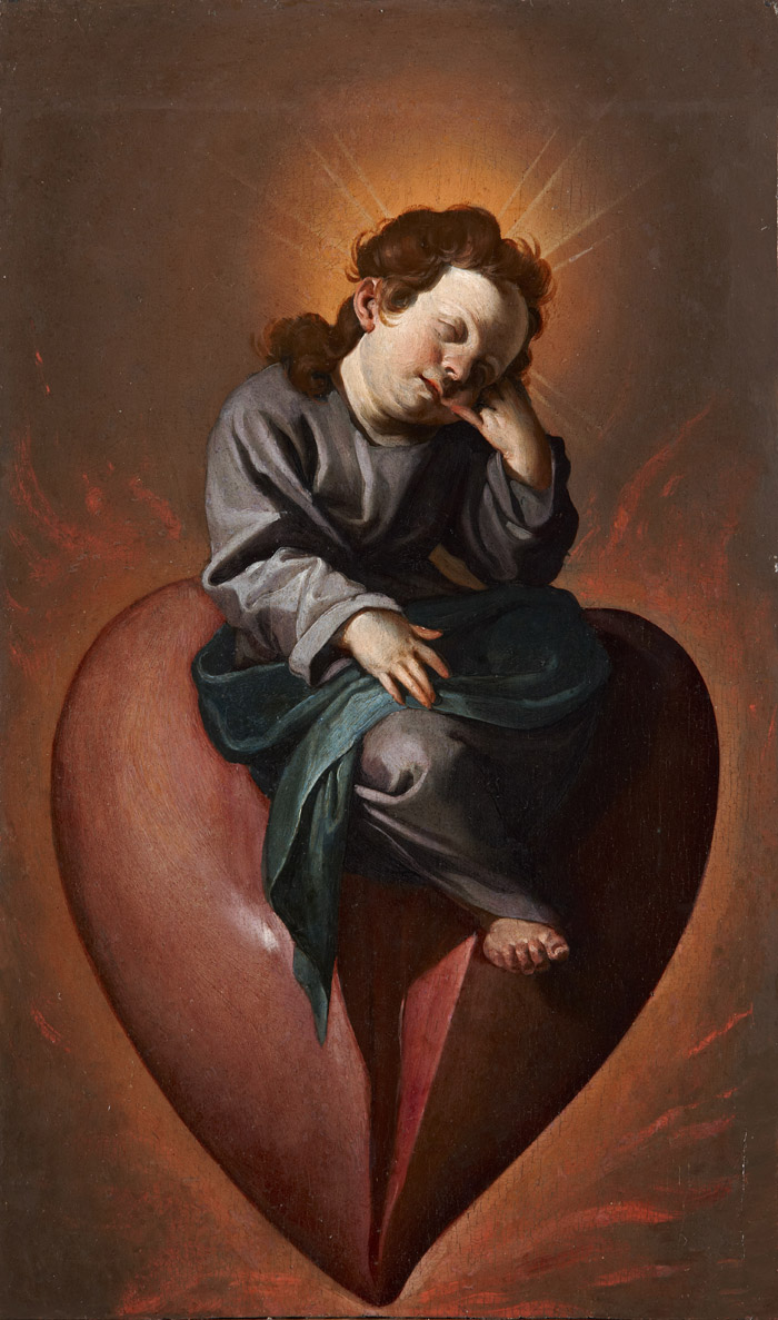 Alonso Cano (Spanish, 1601-1667), Christ Child (Ego dormio, et cor meum vigilat), c. 1628-29. Oil on panel. Meadows Museum, SMU, Dallas. Museum Purchase with funds generously provided by Friends and Supporters of the Meadows Museum
