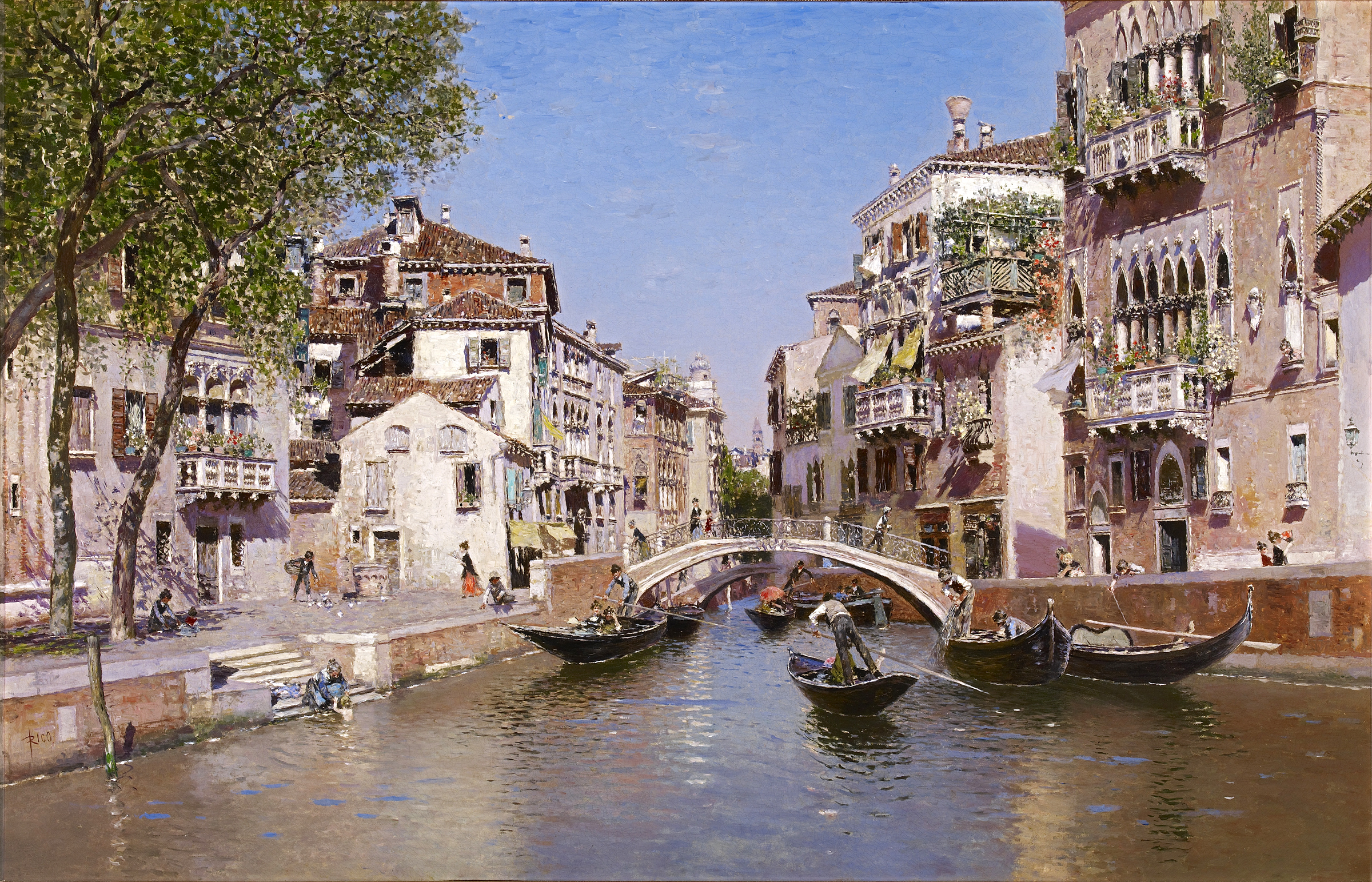 Martín Rico y Ortega (Spanish, 1833-1908), Rio San Trovaso, Venice, c. 1903. Oil on canvas. Meadows Museum, SMU, Dallas. Museum purchase with funds from The Meadows Foundation, MM.07.01. Photo by Michael Bodycomb.