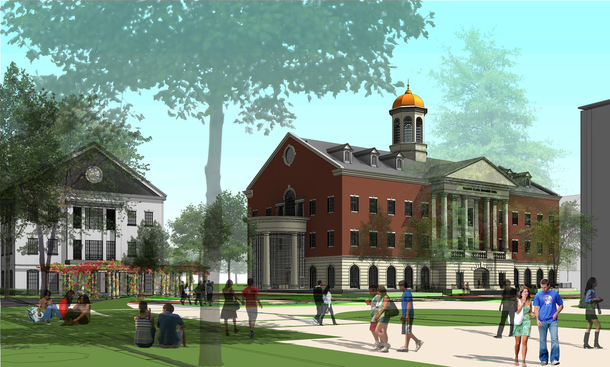 Rendering of Harold Clark Simmons Hall at Southern Methodist University