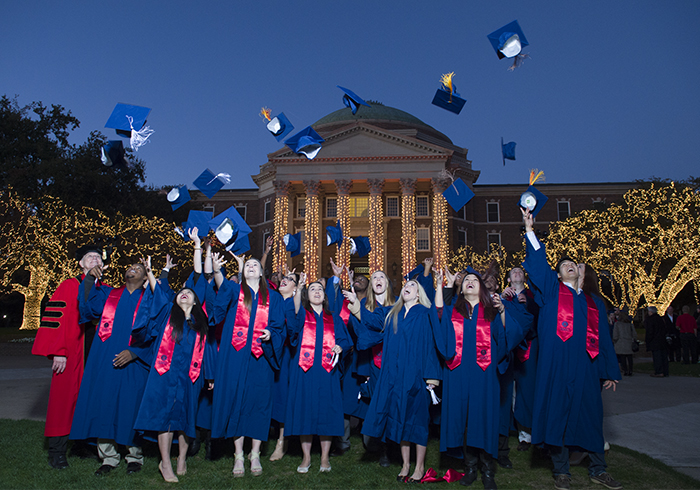 Commencement Cap Toss