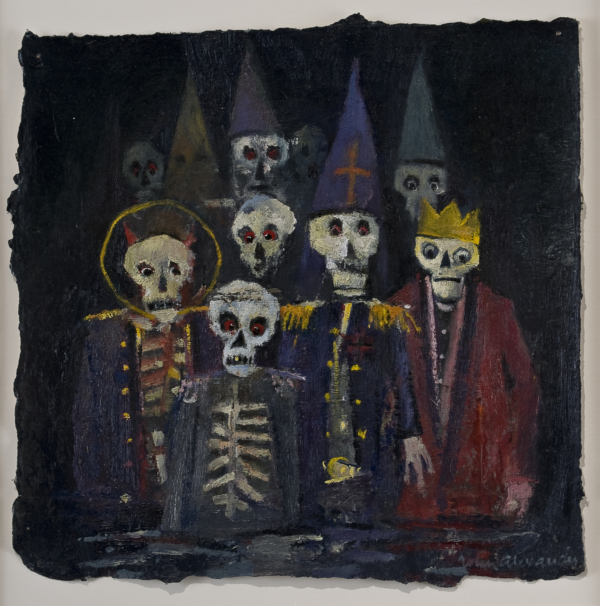  John Alexander (American, b. 1945), Class Reunion, 2008 . Oil on paper. Private collection. Photography by Nash Baker