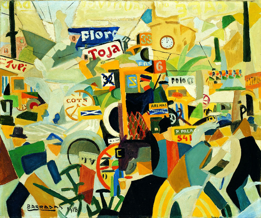 Rafael Barradas (Uruguayan, 1890-1929), Calle de Barcelona, 1918. Oil on canvas. 