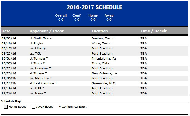 SMU Football Schedule