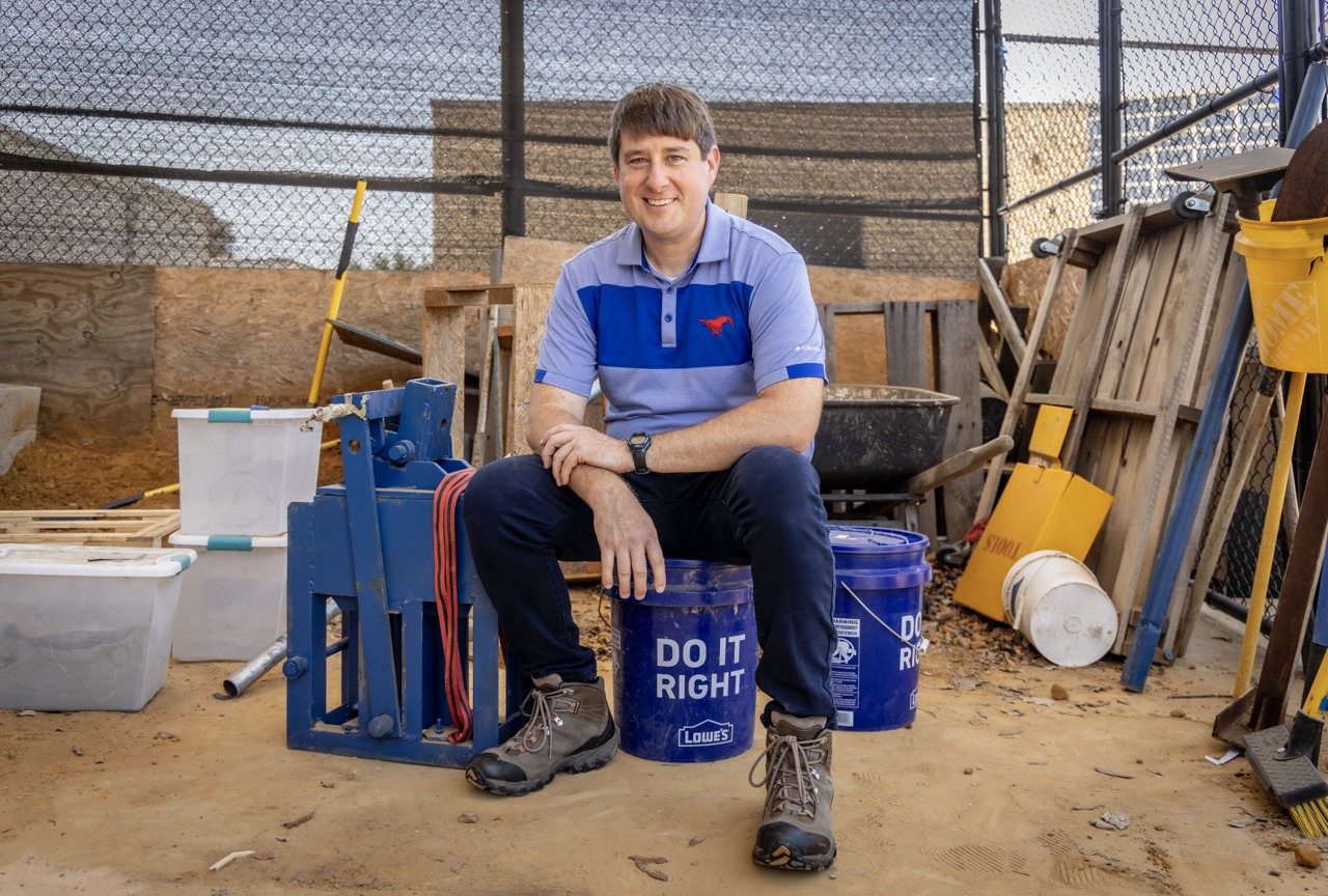 Brett Story, associate professor of civil and environmental engineering, welcomes high school researchers to his lab each summer, encouraging future engineers. Photo by SMU