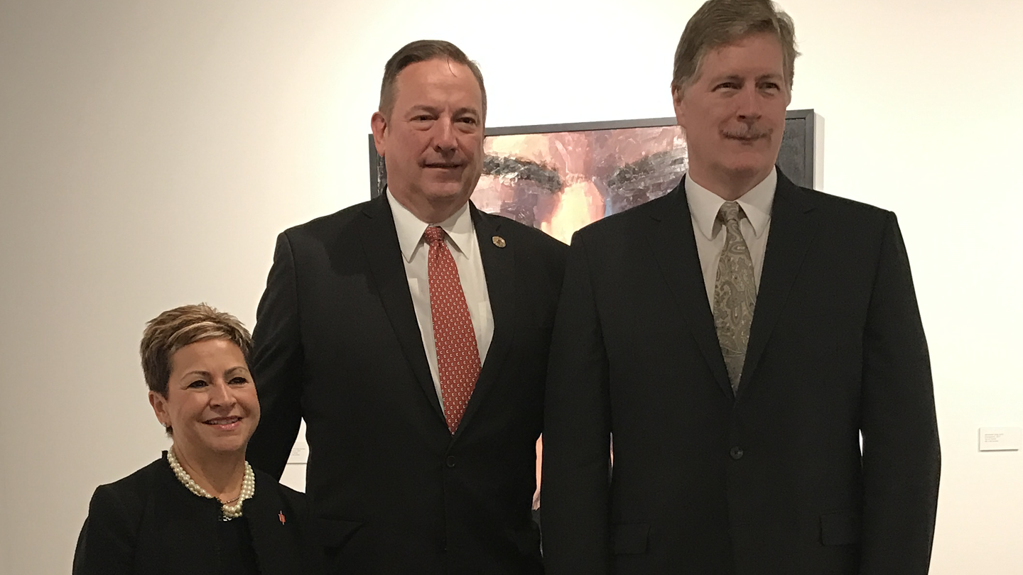 L to R: Bishop Cynthia Fierro Harvey, Dr. Christopher L. Holoman, and Dean Craig C. Hill.