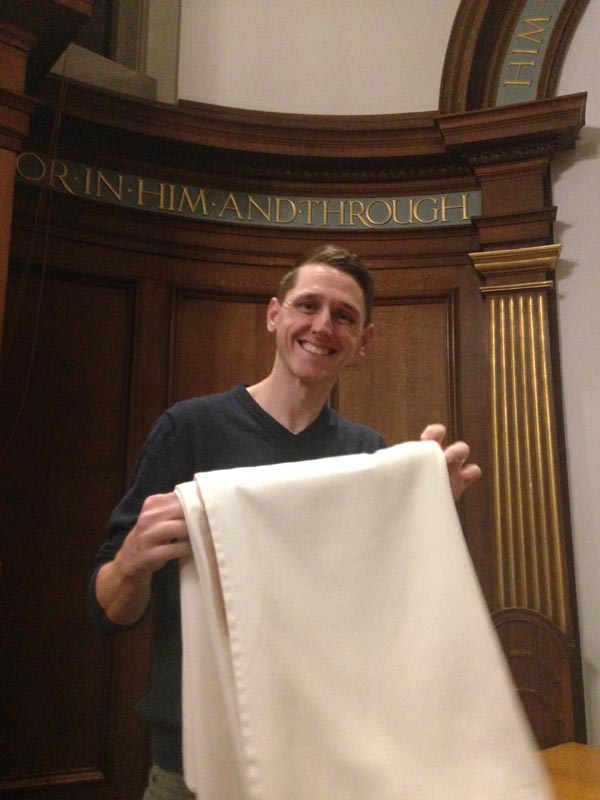 Adam at work in chapel